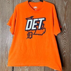 Detroit Tigers‎ MLB Baseball Men's Orange Short Sleeve Graphic T-Shirt X-Large